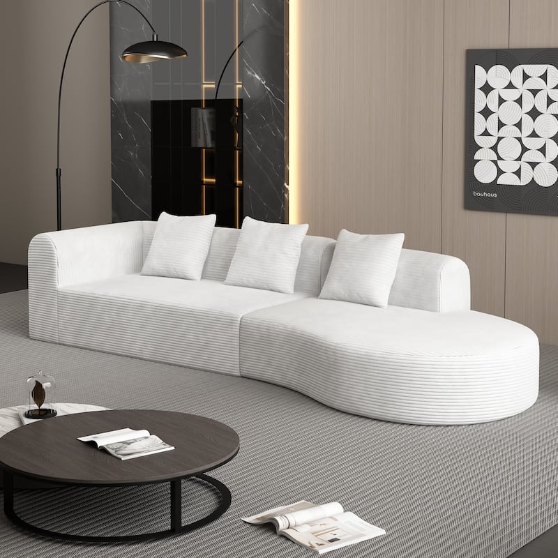 123*37" Extra Large 4-Seat Deep Corduroy Modular Sofa