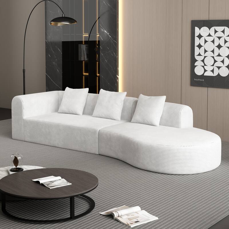 123*37 inch extra large deep modular sofa, cloud sofa 4-person sofa, can sit or lie down, living room corduroy modular s