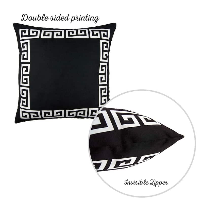 Porch & Den Schmidlin Greek Key Printed Throw Pillow Cover
