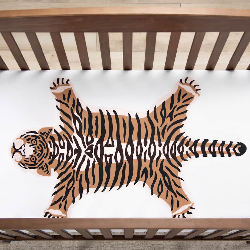 Rizzy Home Tiger Print Cotton Fitted Cribsheet - 28" X 52"
