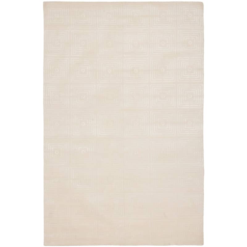 SAFAVIEH Couture Hand-knotted Tibetan Fridborg Modern Wool Rug - 8' x 10' - Ivory/Ivory