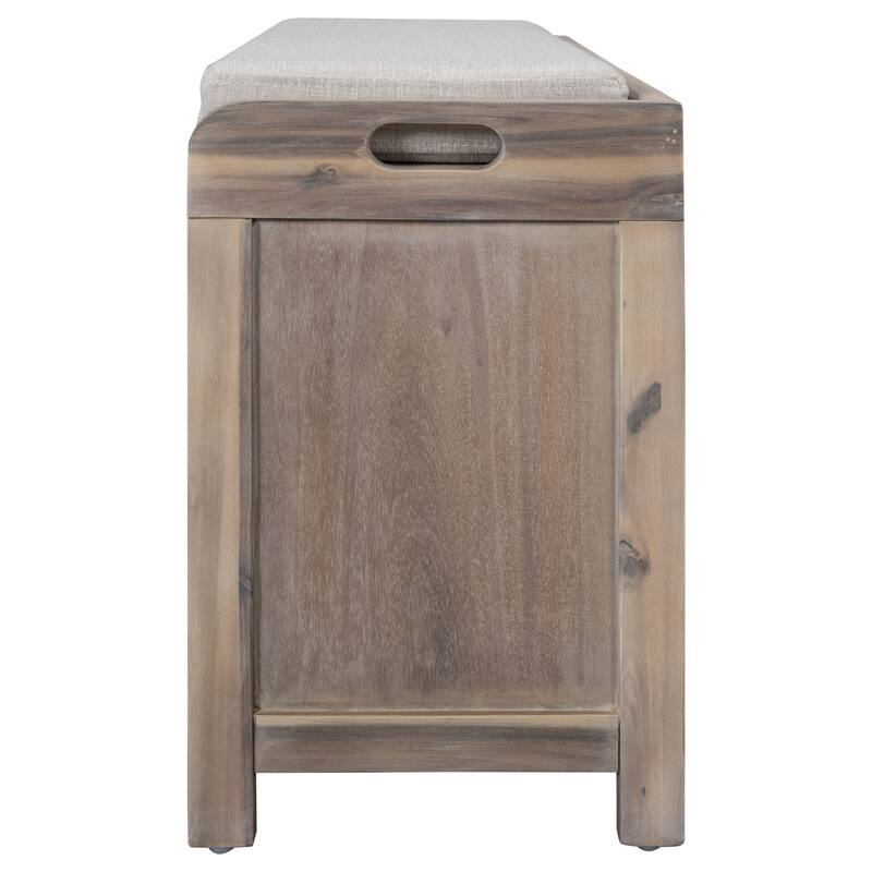 Storage Bench with Removable Basket and 2 Drawers, Removable Cushion