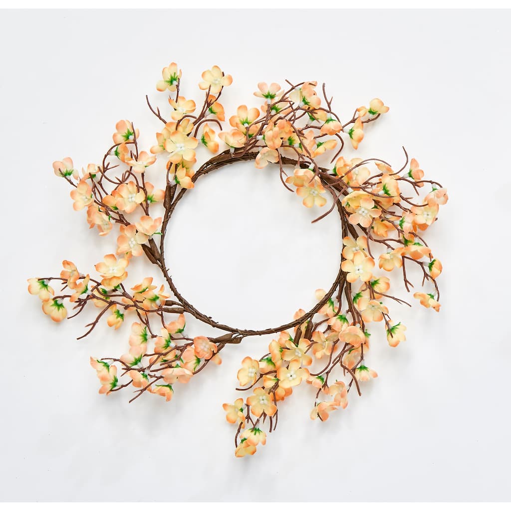 5.5" Peach Floral Candle Ring - 12