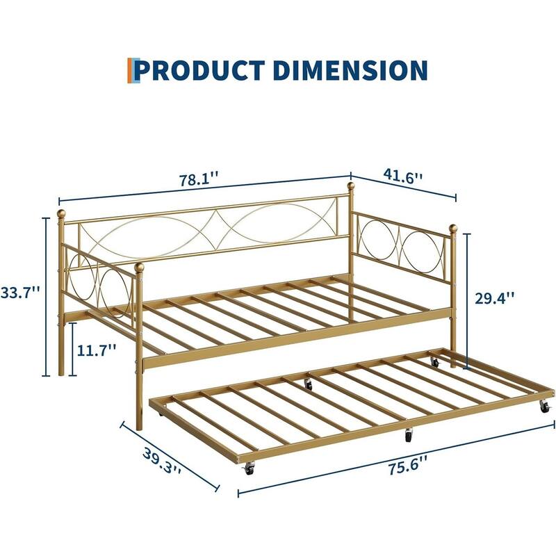 Multifunctional Daybed Set with Pull-Out Trundle, Space-Saving Sofa Bed for Bedroom, Living Room