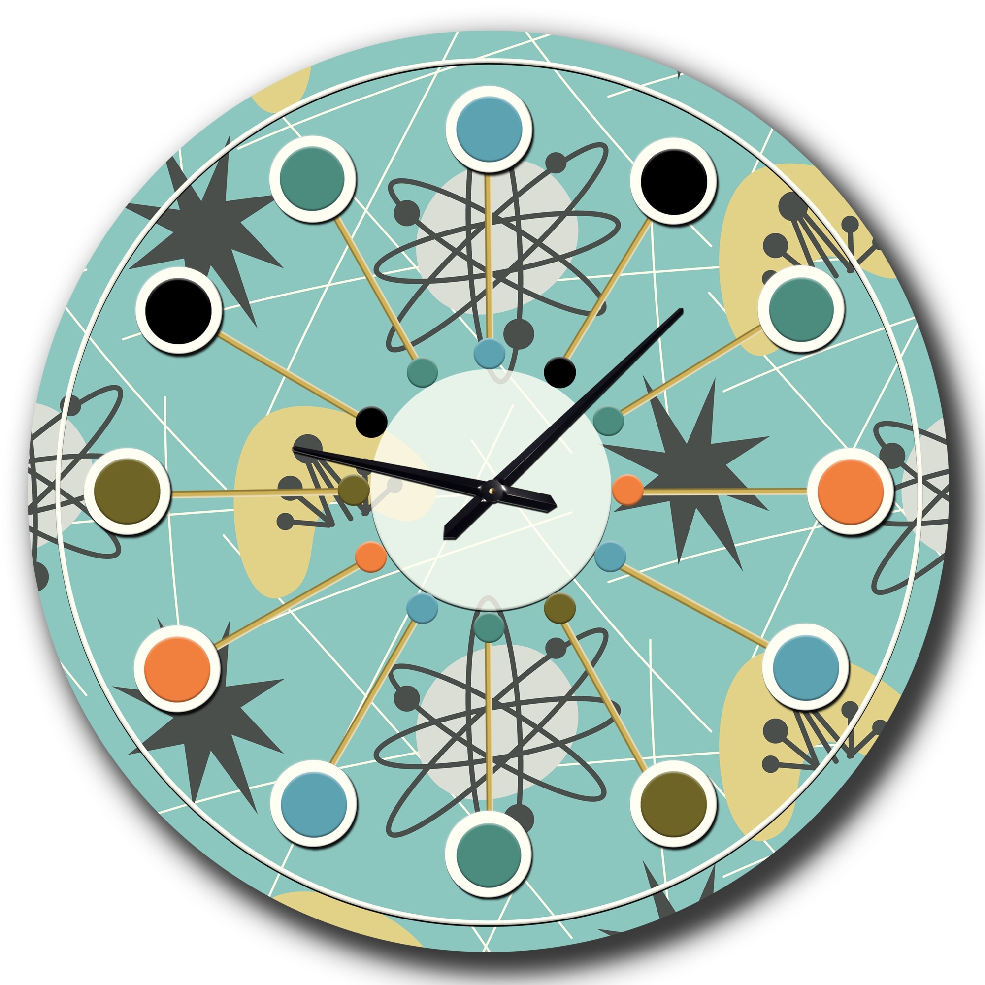 Designart '1950 Retro Pattern I' Mid-Century wall clock