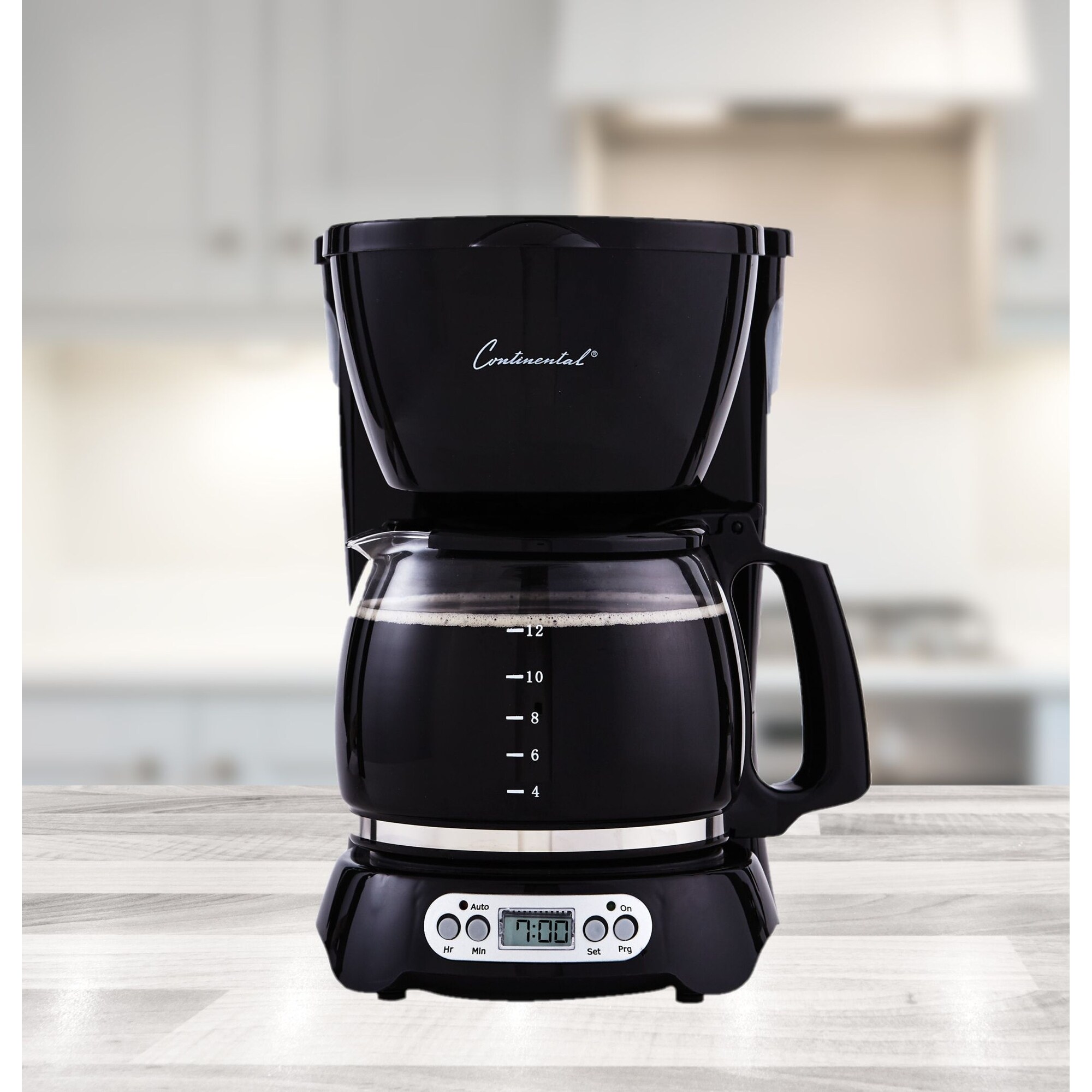 Shop Continental Electric 12 Cup Digital Coffee Maker Black Overstock 8366576