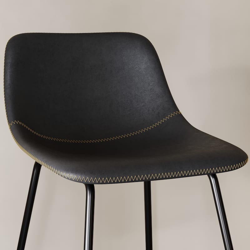 Modern 30.in Bar Height Bar Stool with PU Leather and Metal Frame Barstools for Kitchen Island