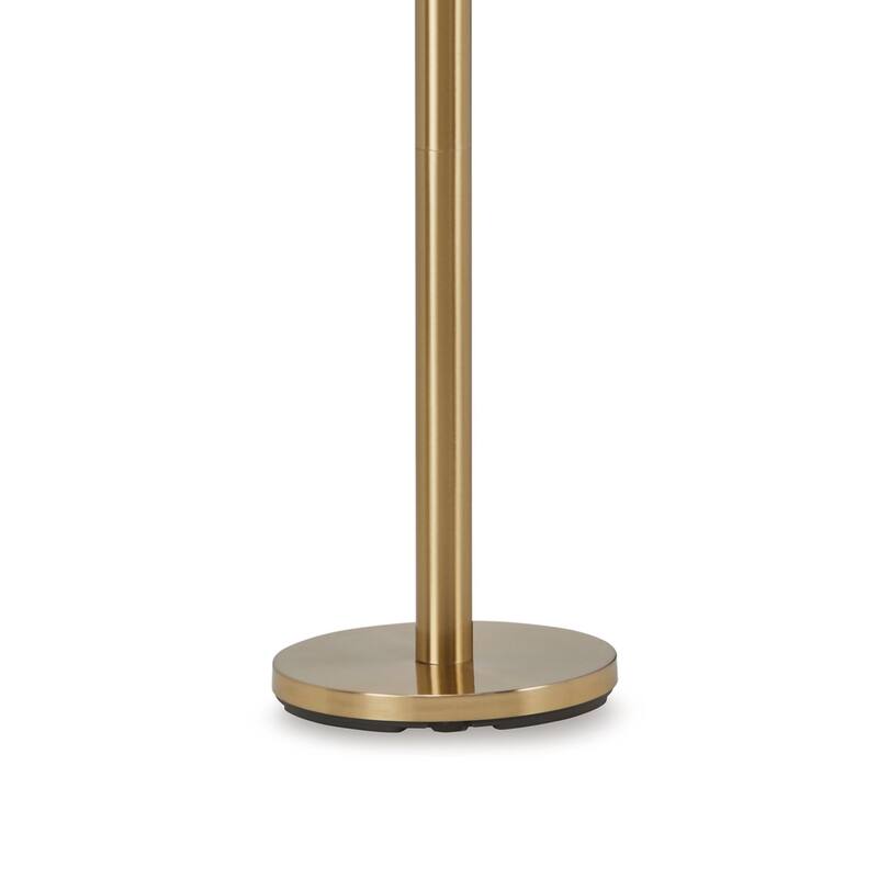 Sein 62 Inch Floor Lamp, Double Pull Chain Switch, Glass Dome Shade, Brass
