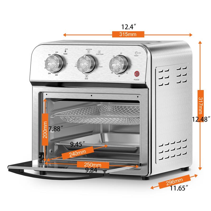 13QT Family Size Air Fryer Toaster Oven Combo, 360 Hot Air Circulation