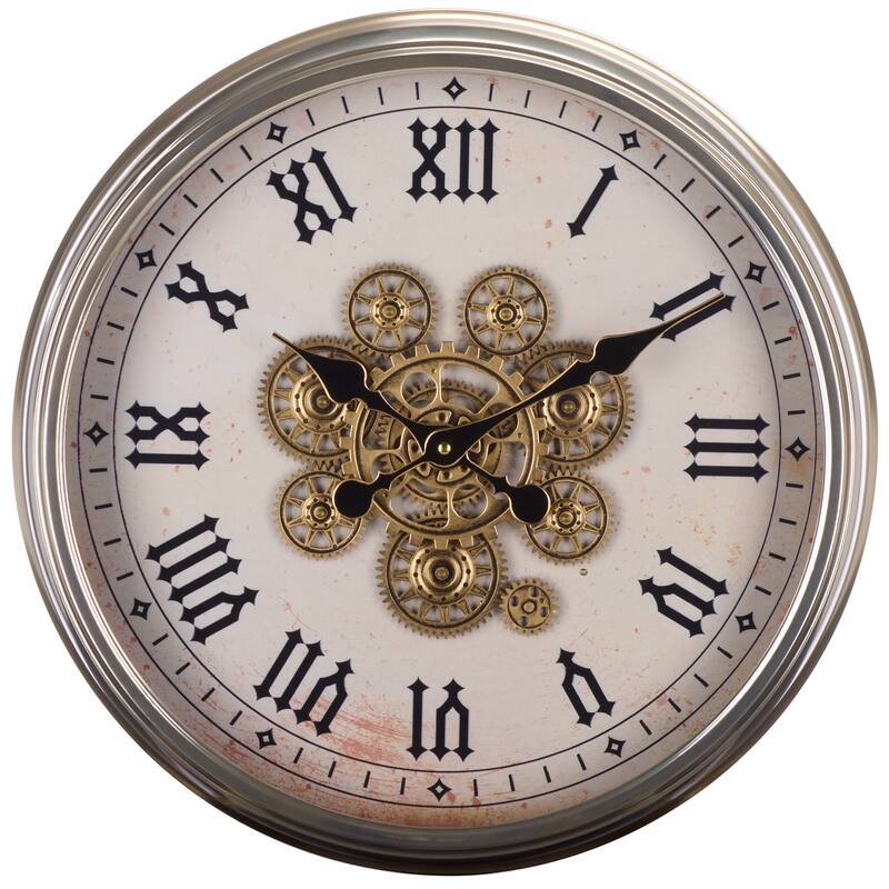 SEI Furniture Hayward Roman Gear Clock - 20"W x 3"D x 20"H