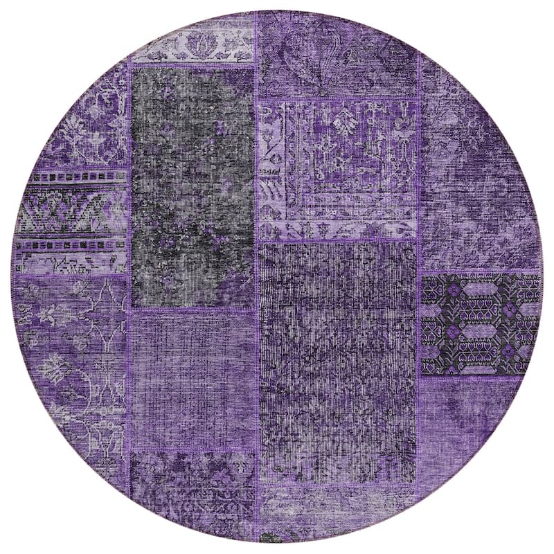 HomeRoots Patchwork Transitional Rectangle Outdoor Rug