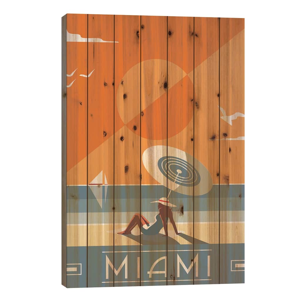 Miami Print On Wood by Fly Graphics - Multi-Color