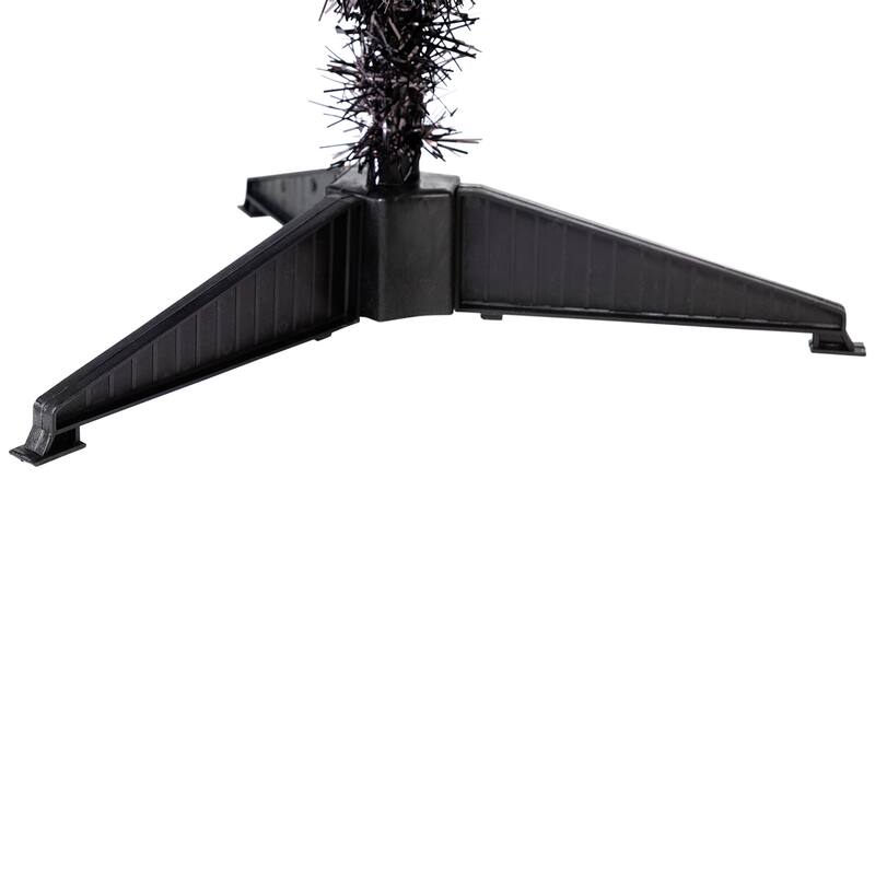 Artificial Tinsel Halloween Tree - 3' - Black - Unlit - 3 Foot