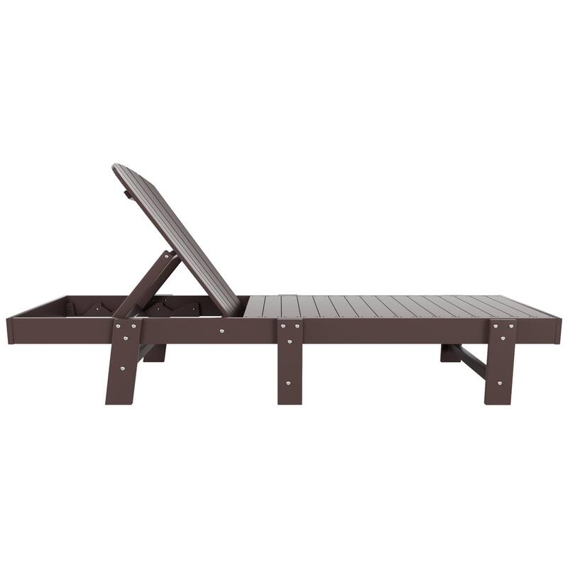 Polytrends Altura Poly Eco-Friendly All Weather Reclining Chaise Lounge with Arms & Side Table (2 Piece Set)