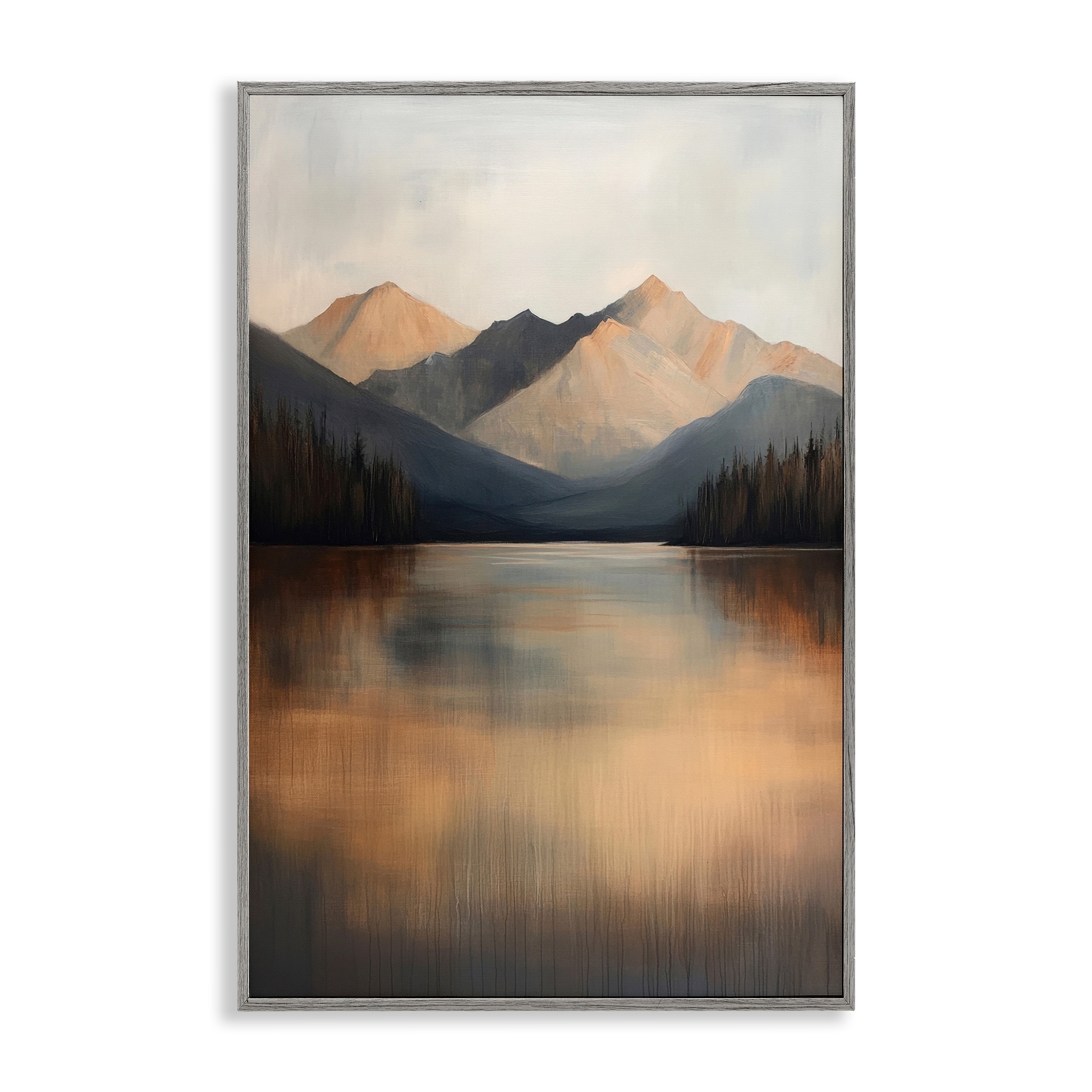 Stupell Terracotta Reflection Moody Landscape Framed Giclee Art Design By Petal Prints Design
