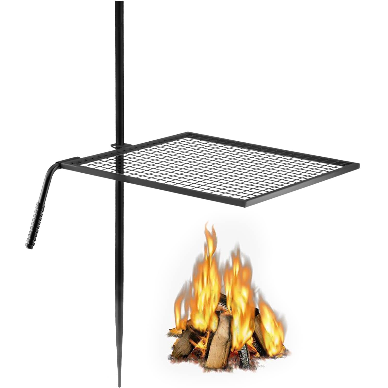 https://ak1.ostkcdn.com/images/products/is/images/direct/b5c4c46d7547e8665dd53470803f02a2072134f8/VEVOR-Swivel-Grill-Heavy-Duty-Steel-Campfire-Grill-Single-Layer-Open-Fire-Grill-with-Heat-Dissipation-Handle.jpg