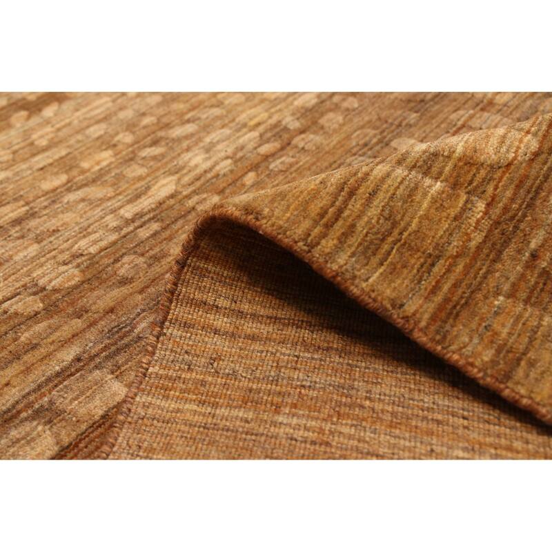 ECARPETGALLERY Hand Loomed Loreto Light Brown Wool Rug - 5'5 x 7'6