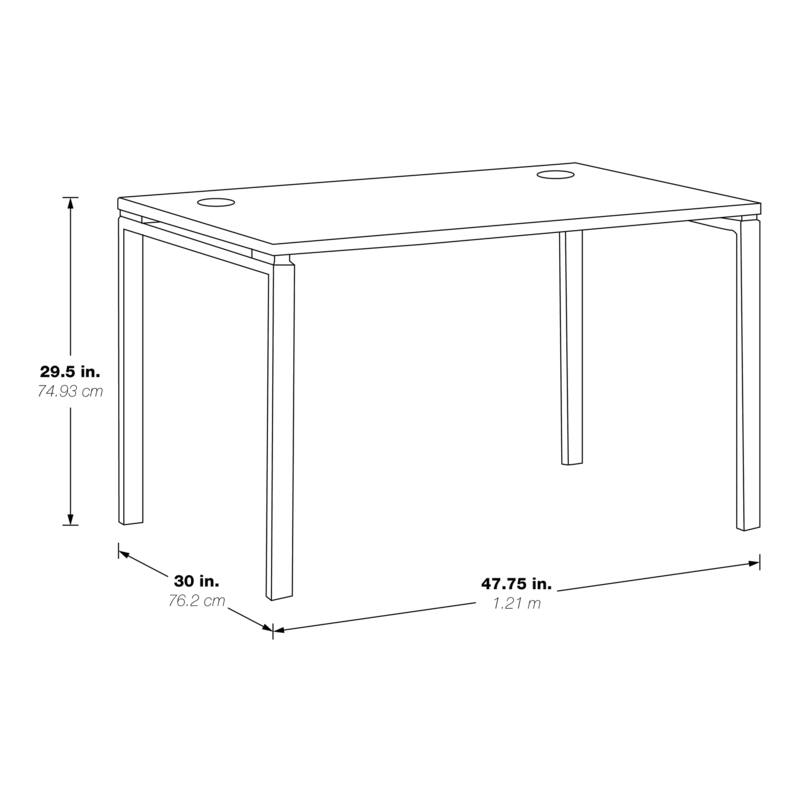 48" Wide Writing Desk in Black or White