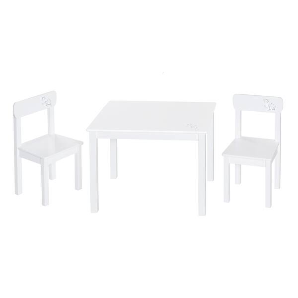 Roba Table & 2 Chair Set, Little Stars, White Wood Children's Seating