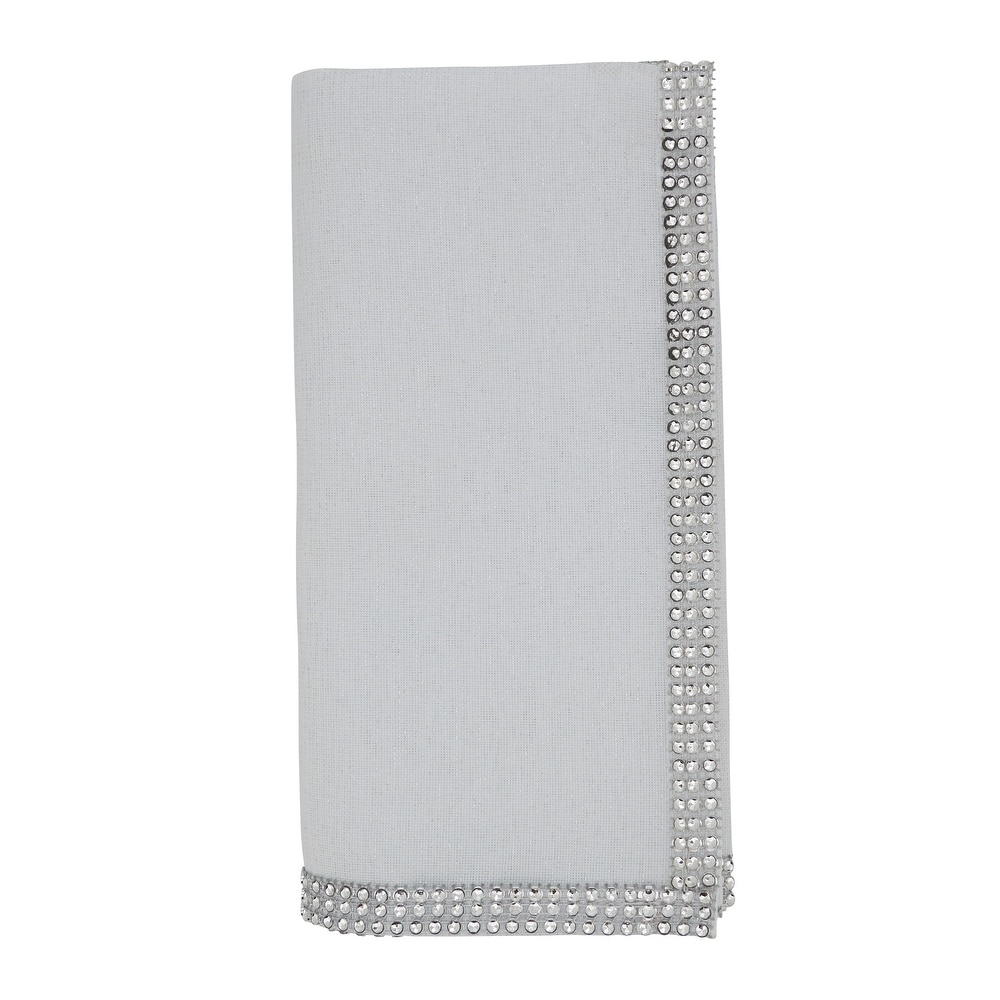 Jeweled Studded Border Napkin - Set of 4 pcs