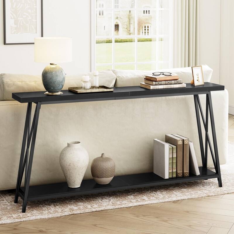 Console Table, 63" Industrial Entryway Table