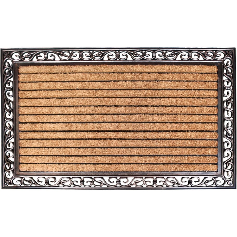 A1 Home Collections Natural Rubber And Coir Molded Hand-finished Doormat 30"X48"