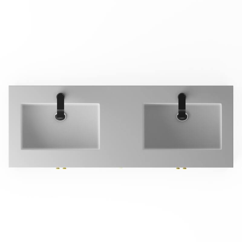 Alicia 60" Bathroom Vanity Set - White Top