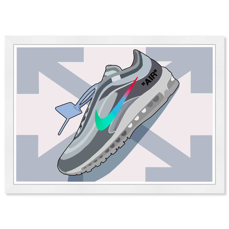Wynwood Studio Prints Fashion and Glam Modern Day Sneaker Gray and Light Gray Modern & Contemporary Wall Art Canvas Print