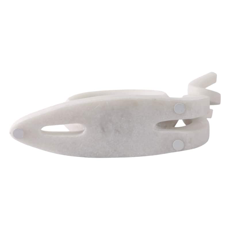 Resin Sculpture Modern Ninove Spiral Snail Figurine - 10" White - 12.5" x 3.25" x 9.75"