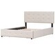preview thumbnail 23 of 25, Queen Size Upholstered Platform Bed with a Hydraulic Storage System