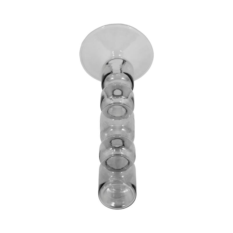 Modern Candle Holder with Stacked Sculptural Glass Base