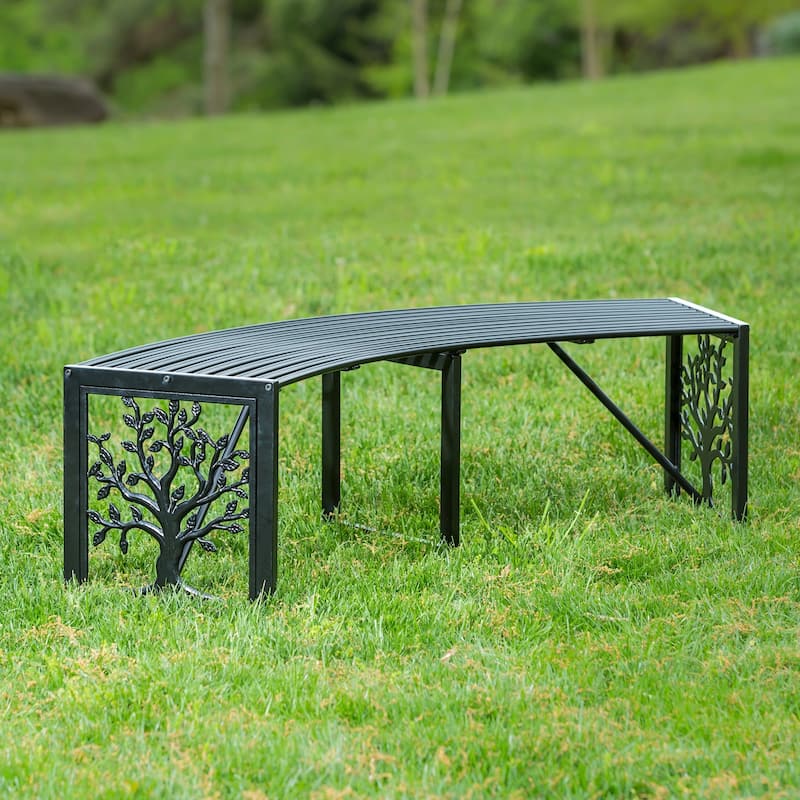Curved Metal Bench Tree of Life