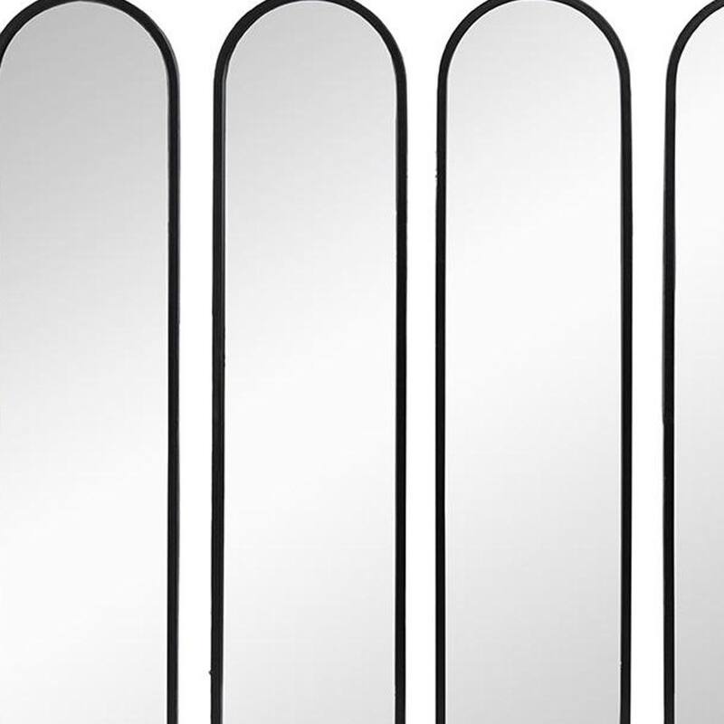 HomeRoots 36" Black Square Iron Framed Accent Mirror - 36' X '36' X '0.7