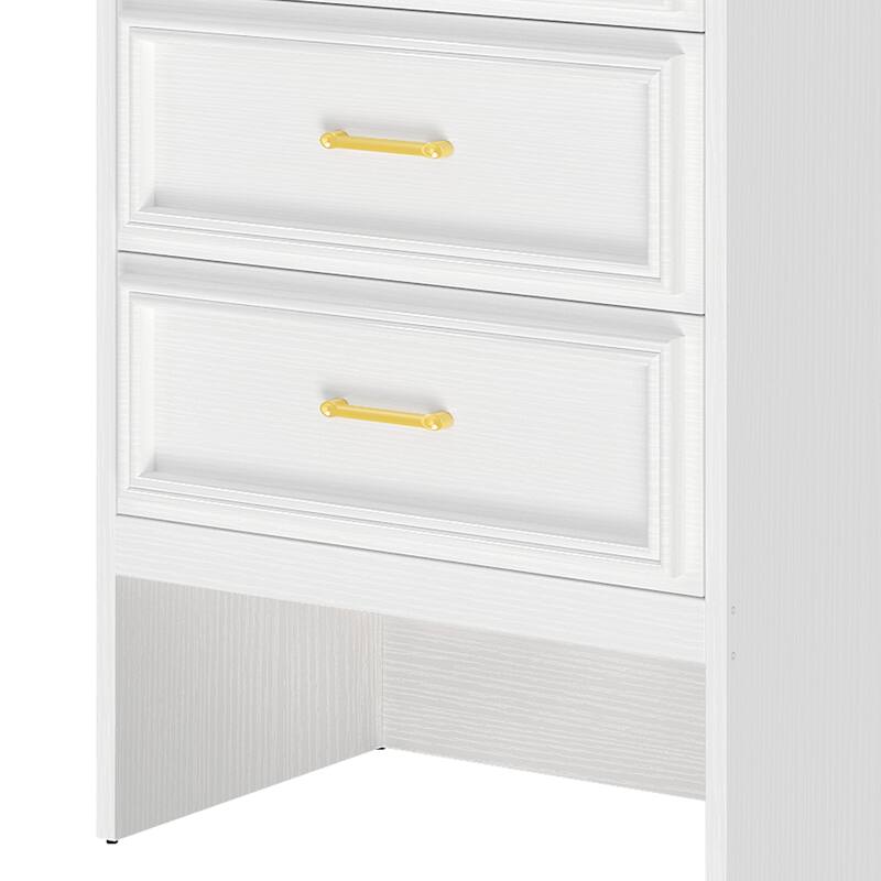 Wall-Mounted Clothing Storage Rack Multi-Functional Closet Organizer System with Adjustable Rods and Shelves