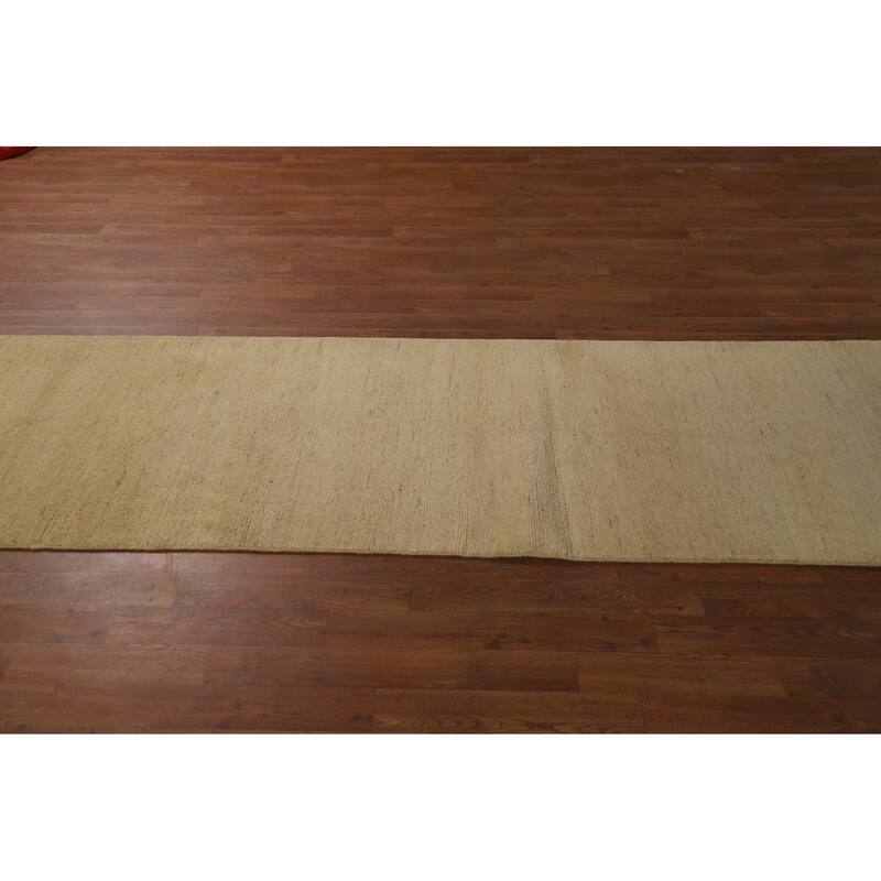 Contemporary Gabbeh Runner Rug Hand-Knotted Wool Carpet - 2'8"x 9'6"