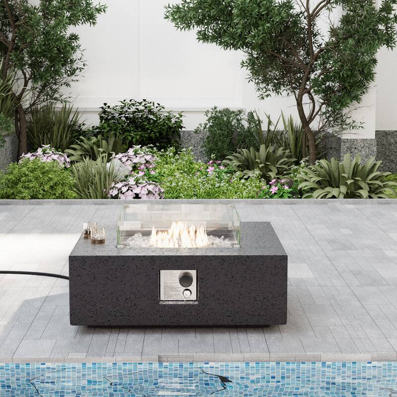 COSIEST Outdoor 35-inch Square Propane Fire Pit Table