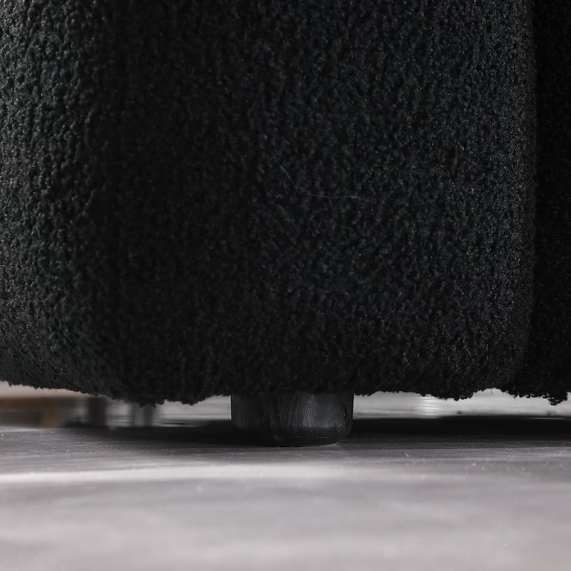 62.2length ,35.83" Deept,Human Body Structure,Marshmallow Sofa,Boucle Sofa,Black Color,2 Seater