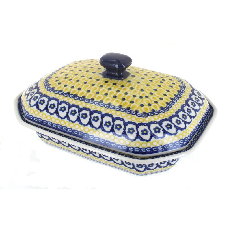 Blue Rose Polish Pottery 662 Ceramika Artystyczna Medium Covered Baker - Saffron