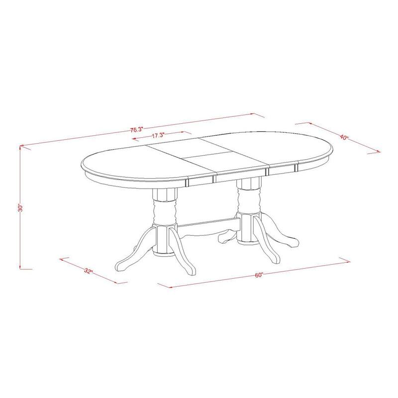 East West Furniture 7 Piece Dining Set- an Oval Dining Table and 6 Wood Seat Chairs, 40x76 Inch, Oak