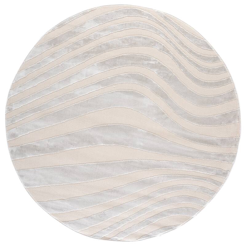 SAFAVIEH Saylor Wakana Modern Rug - 6'3" Round - Ivory