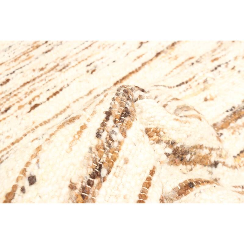 ECARPETGALLERY Braid weave Sienna Cream Wool Rug - 5'2 x 7'0