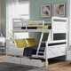 preview thumbnail 1 of 7, White Twin over Full Bunk Bed with Ladder & Storage Drawers