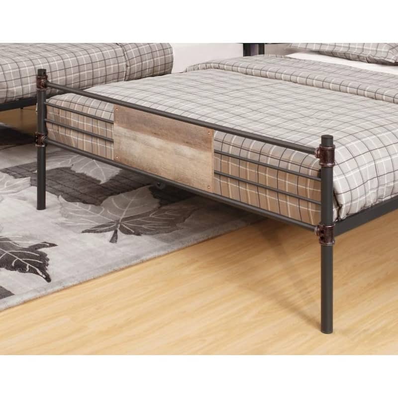 Transition Twin Full Bunk Bed White Finish Plank Style And Bracket Feet