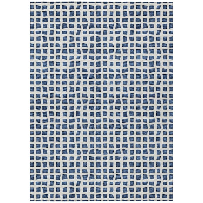 Machine Washable Indoor/ Outdoor Chantille Squared Rug