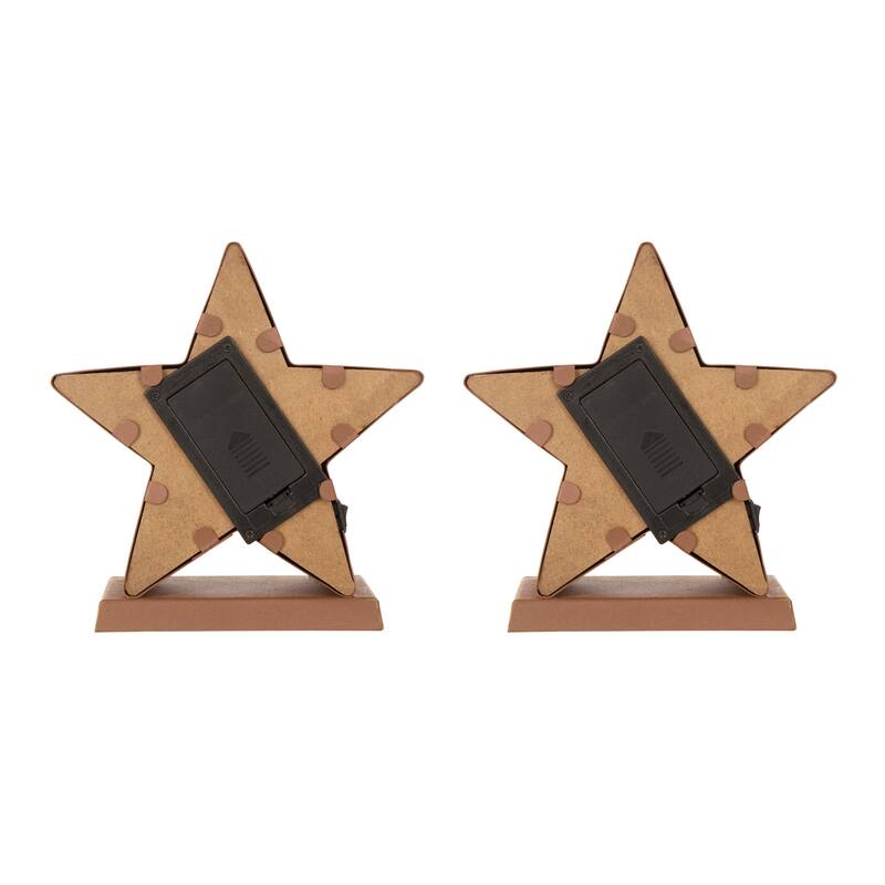 Glitzhome Christmas Marquee LED Star Snowman Tree Gingerbread Stocking Holders Mantel Ornament