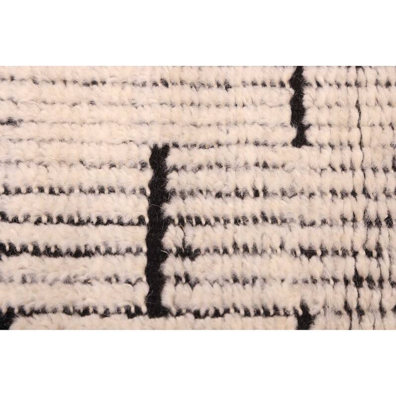 ECARPETGALLERY Hand-knotted Tangier Cream Wool Rug - 5'0 x 7'10