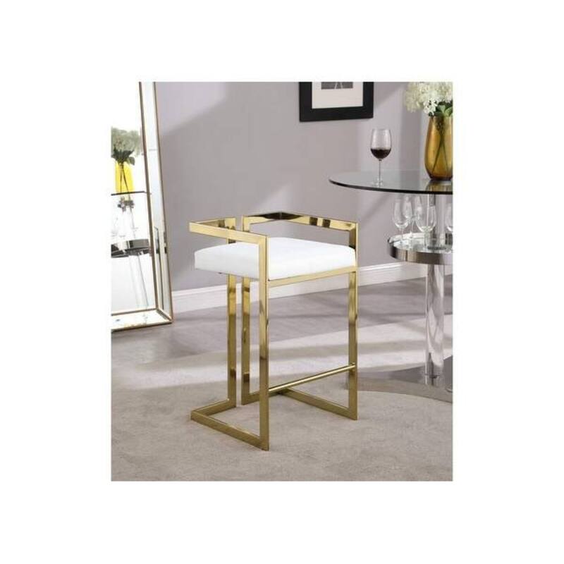 Gold/White Harvey Stool II (Set of 3) - Counter Height - Gold/White - Set of 3