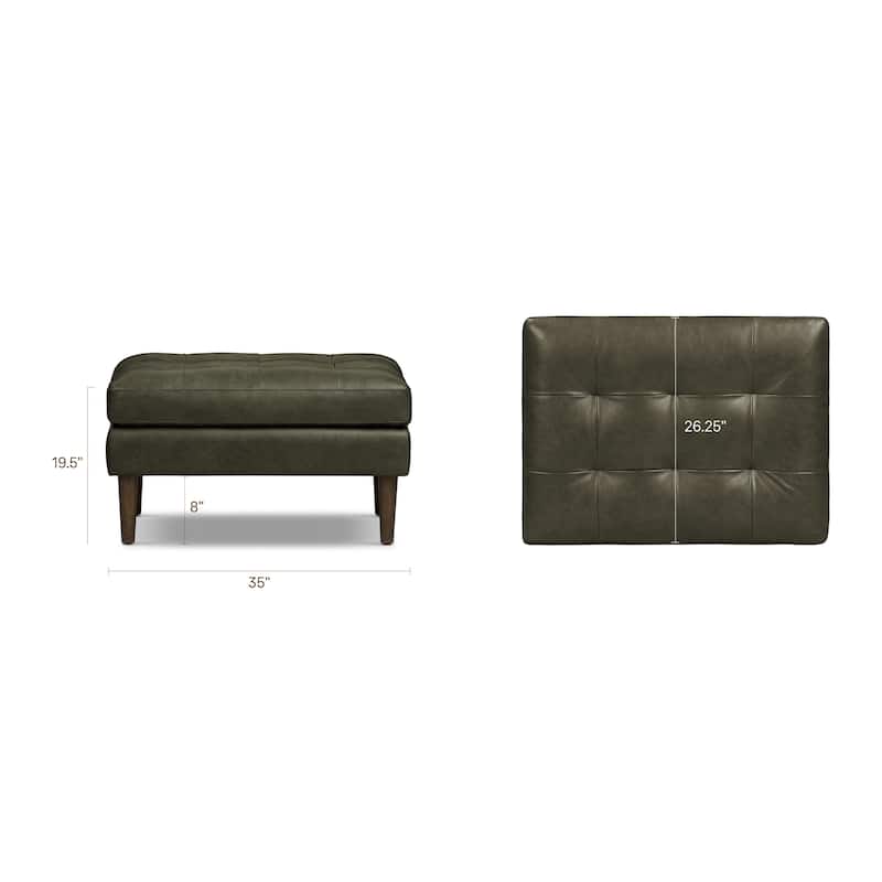 Poly & Bark Napa Ottoman - Full Grain Genuine Italian Leather