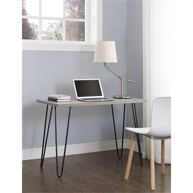 Home Tamarack Retro Computer Desk - Distressed Gray Oak