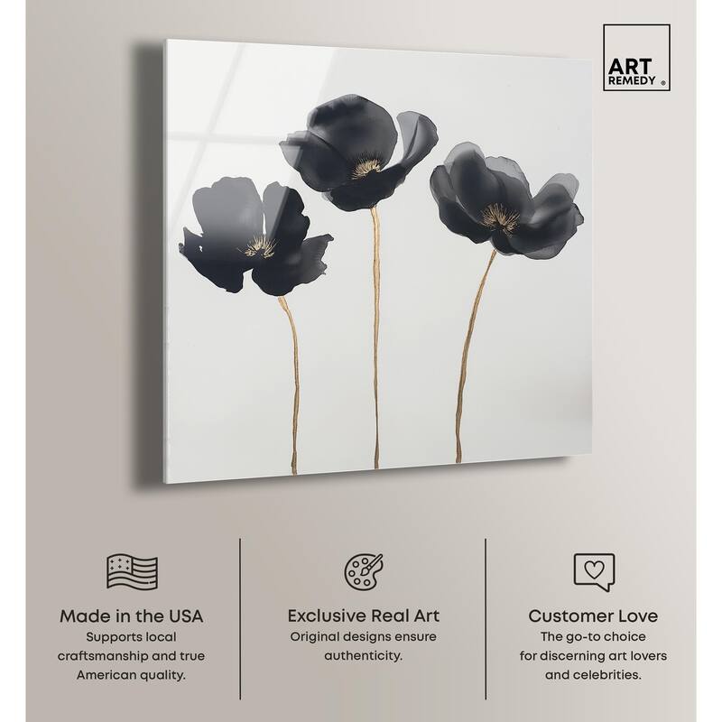 Nocturnal Flowers II Acrylic by Art Remedy, Ready to Hang